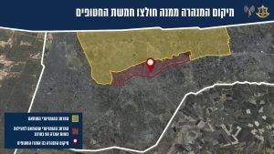 מיקום המנהרה ממנה חולצו החטופים, גרפיקה: דובר צה"ל