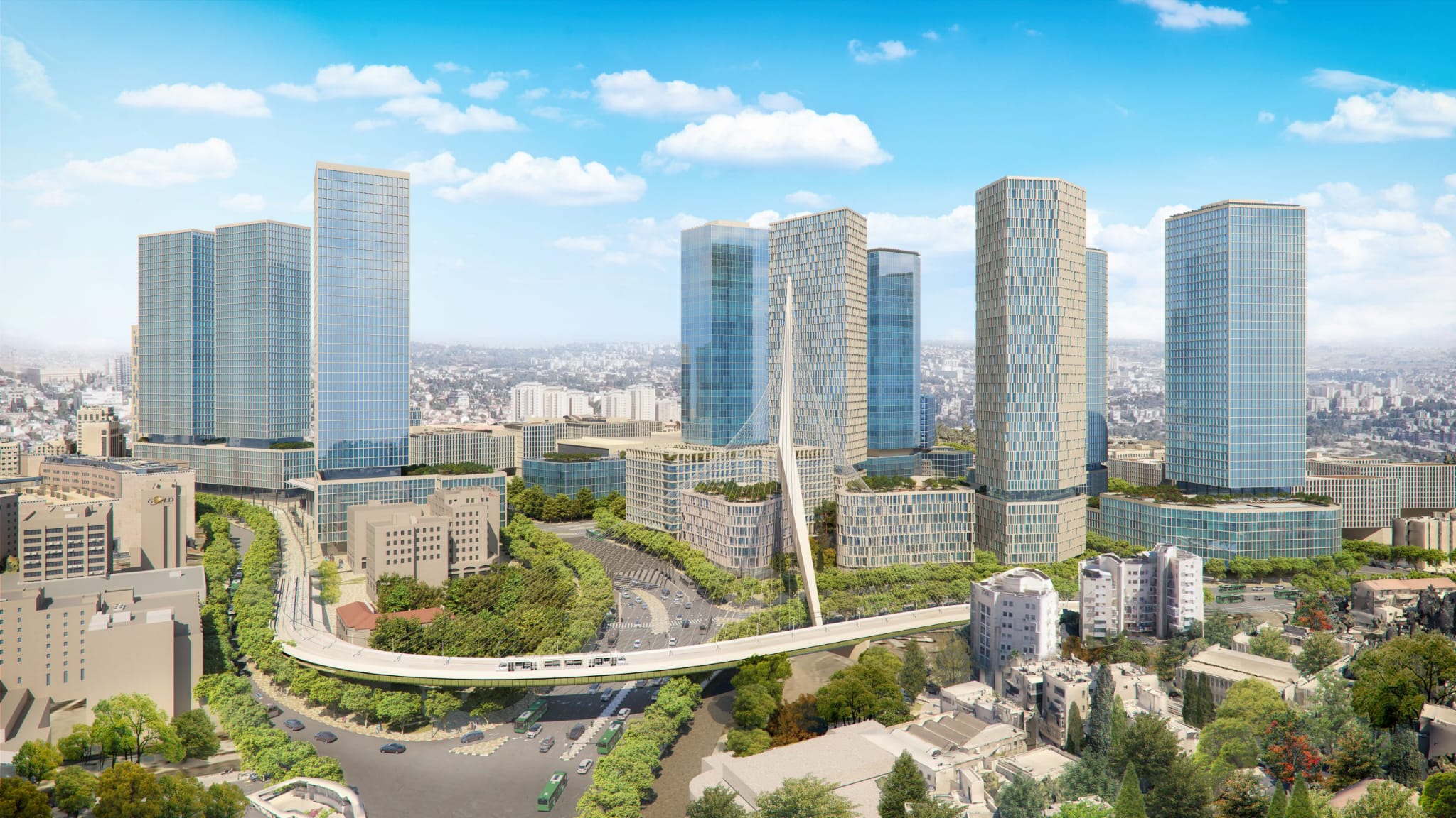 רובע הכניסה לירושלים. קרדיט הדמיה: עדן - החברה לפיתוח כלכלי בירושלים